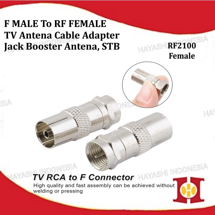 Konektor Jack Jek Antena TV PVC 5C STB Booster Penguat Sinyal Digital - 5pcs