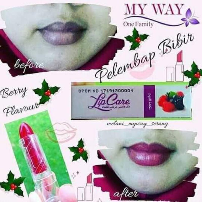 Pelembab bibir menghilangkan retak pada bibir kering Lip Care My Way