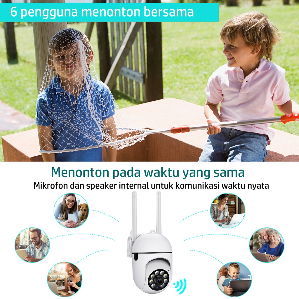 CCTV Wifi Mini Tersembunyi Tanpa Kabe Kemera CCTV Outdoor Full HD 1080P Pengintai IP Camera Waterproof IP67