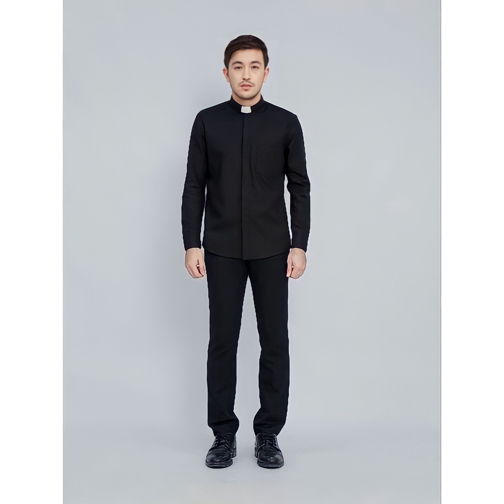 Pendeta - Kemeja Collar Abu Tua - Toyobo - Jos Miracle Bandung - Miracle - JMB