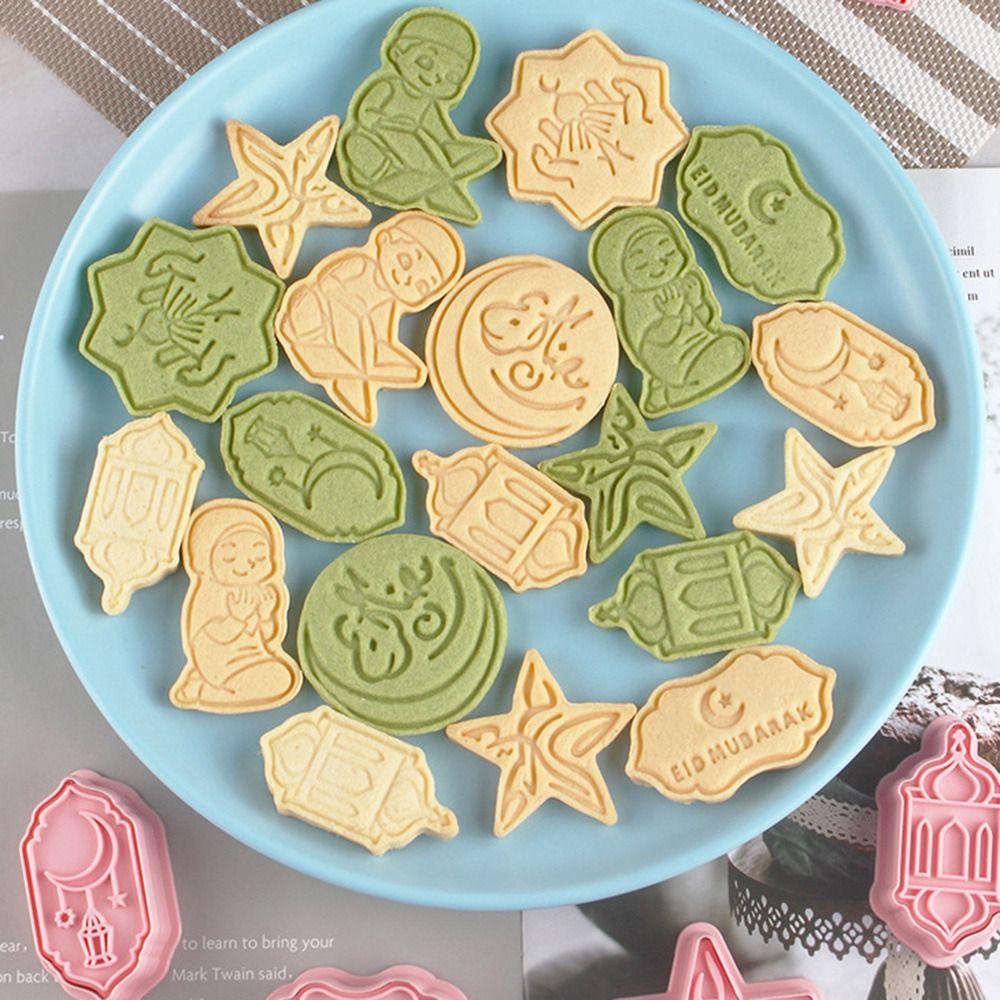 Solighter 8pcs/set Eid Mubarak DIY Pastry Dekorasi Cetakan Kue Cookie Cutter