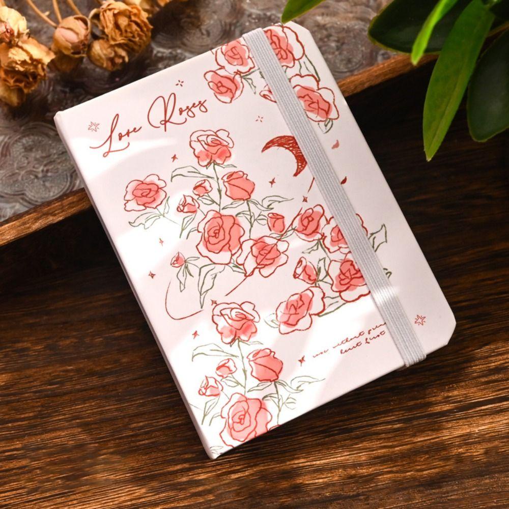 R-flower A7 Notepad Artwork Soft Skin Fresh 96lembar Diary Retro Portable