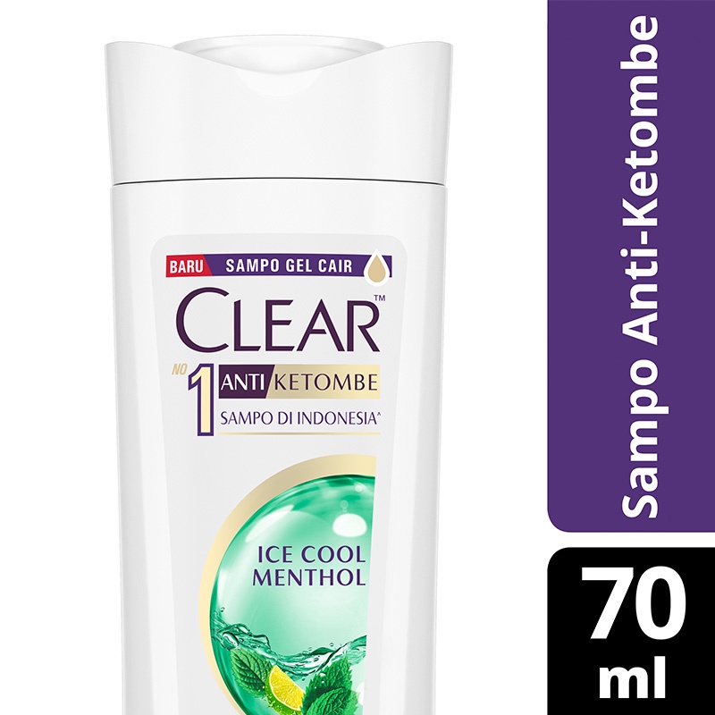 CLEAR SHAMPOO 70ml ANTI DANDRUFF ICE COOL MENTHOL