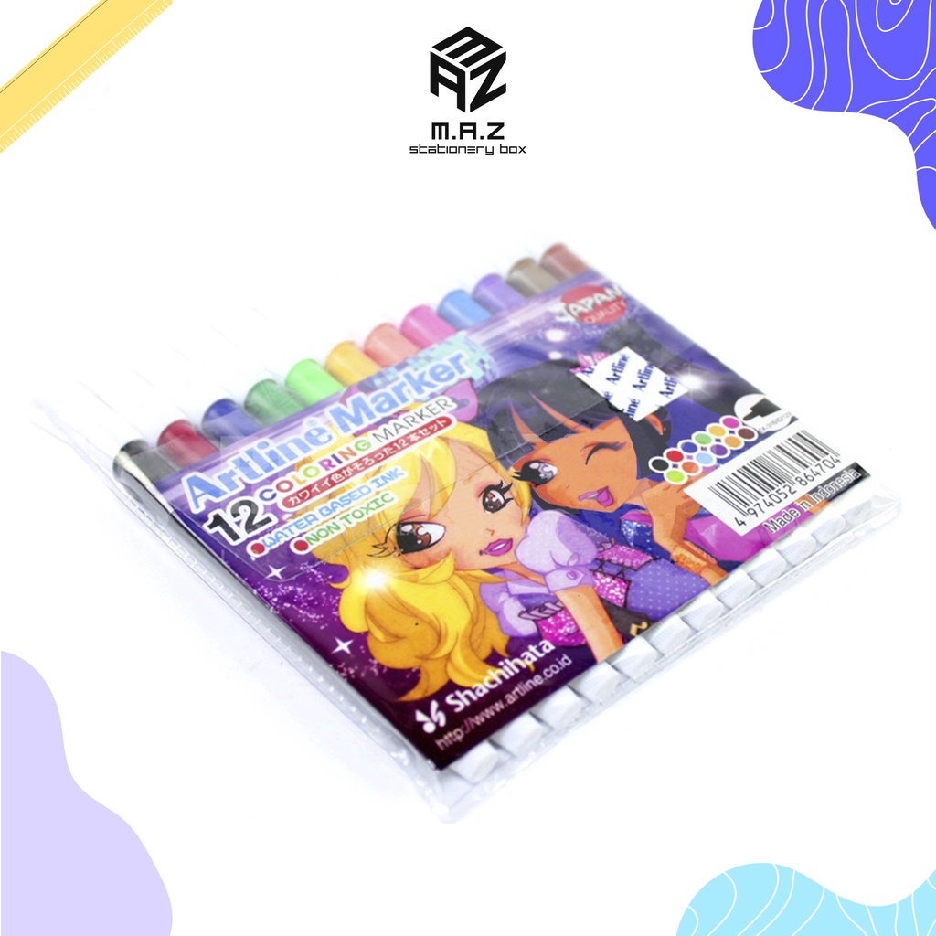 

Spidol Mewarnai EK-316 / 12w / Artline Non Permanent Drawing Marker 12 Color