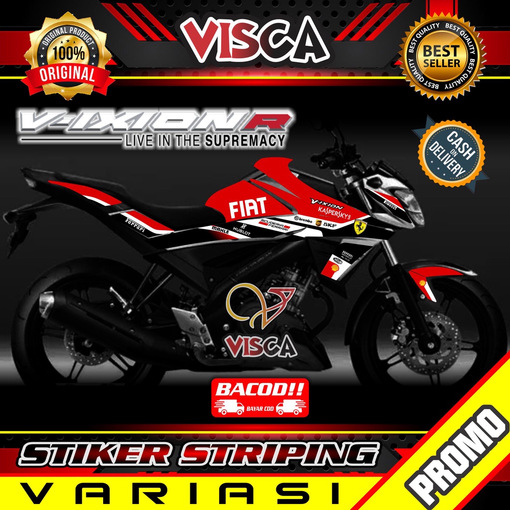 Stiker Striping Vixion R Variasi Ferrari