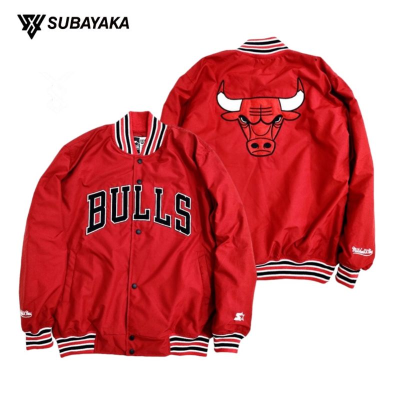 SUBAYAKA - Jaket Varsity Chicago Bulls Retro Style Casual Vintage Full Bordir