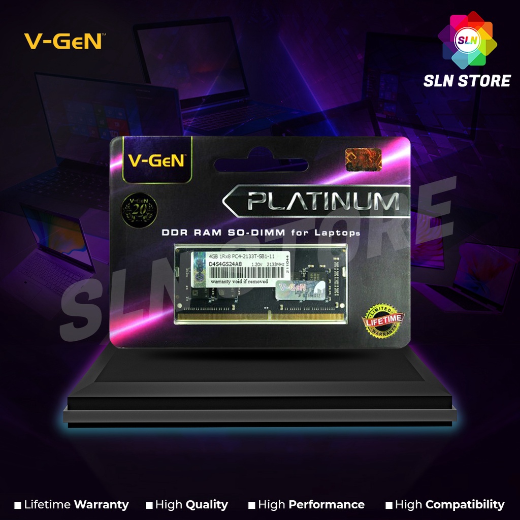 SODIMM DDR4 4GB PC-17000 / 2133MHz V-GeN Platinum RAM Laptop Vgen