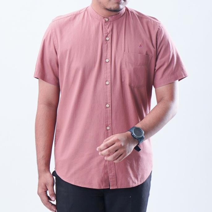 Baju Koko Pria Basic Kemeja Casual Premium Polos Pria Dewasa Peach