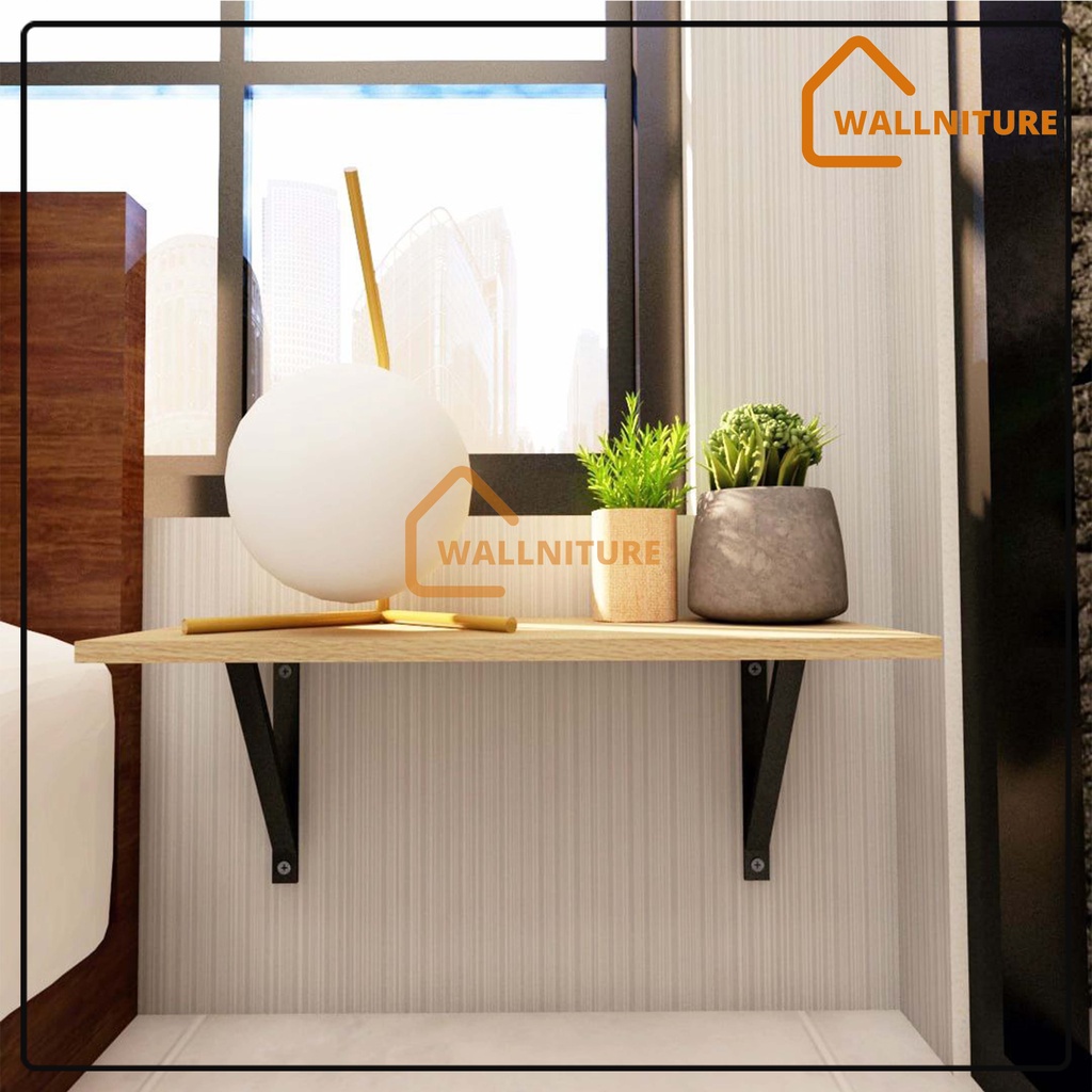 Rak Besi Siku Rak Dinding Minimalis Gantung Tempel Tembok - 30cm