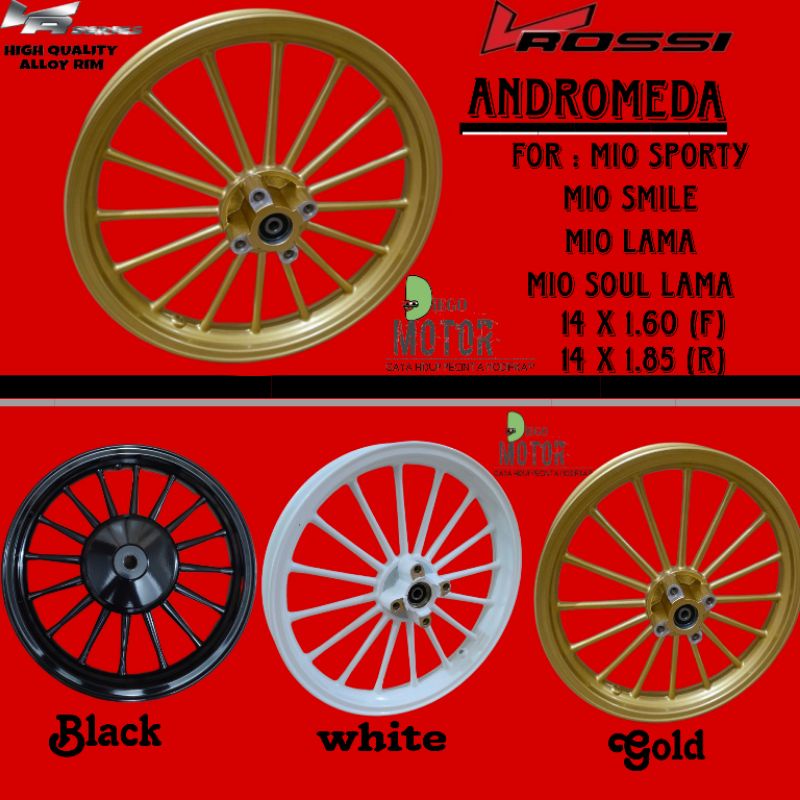 Velg Racing Vrossi Andromeda/Andong Yamaha Mio Sporty/Mio Smile/Mio Lama/Mio Soul Lama Sepasang Depa