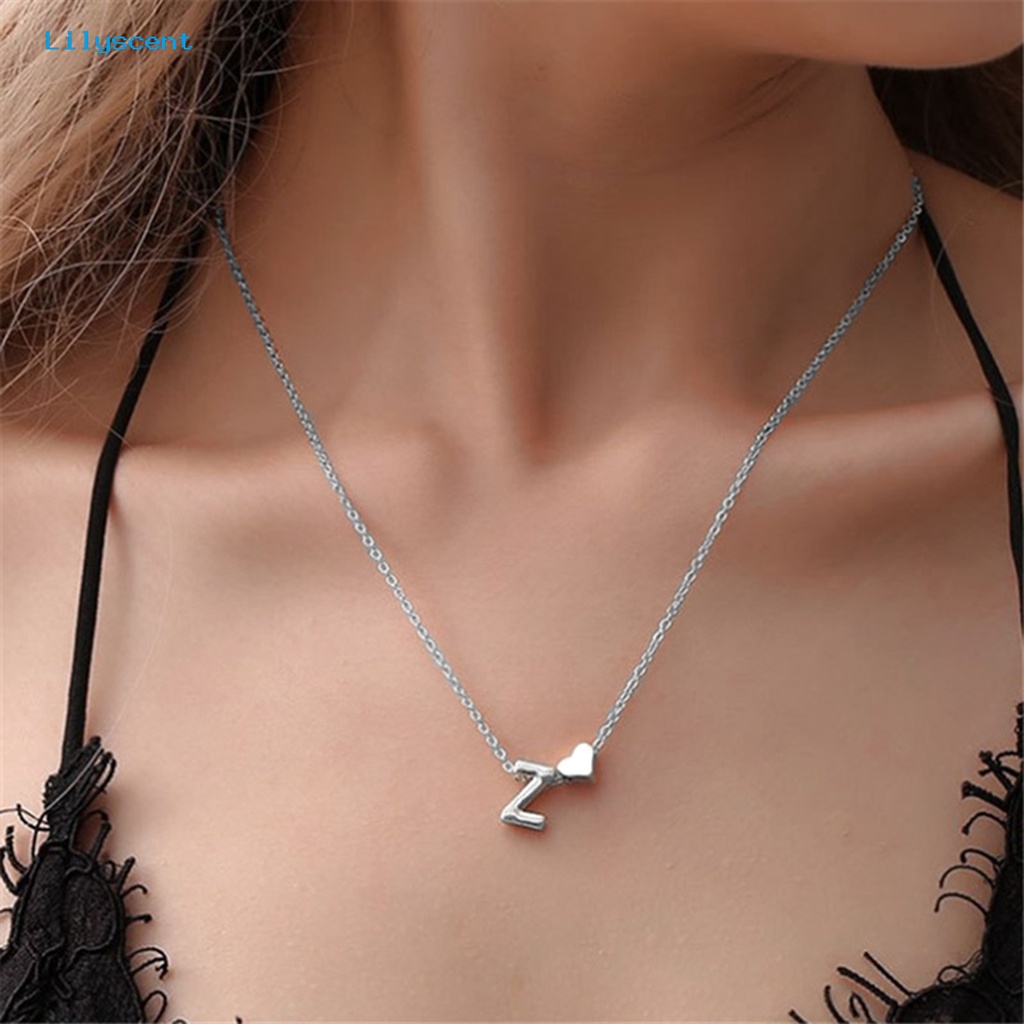 [LS] Kalung Pasangan Bentuk Huruf Liontin Pria Unisex Bahan Alloy Stainless Untuk Hadiah