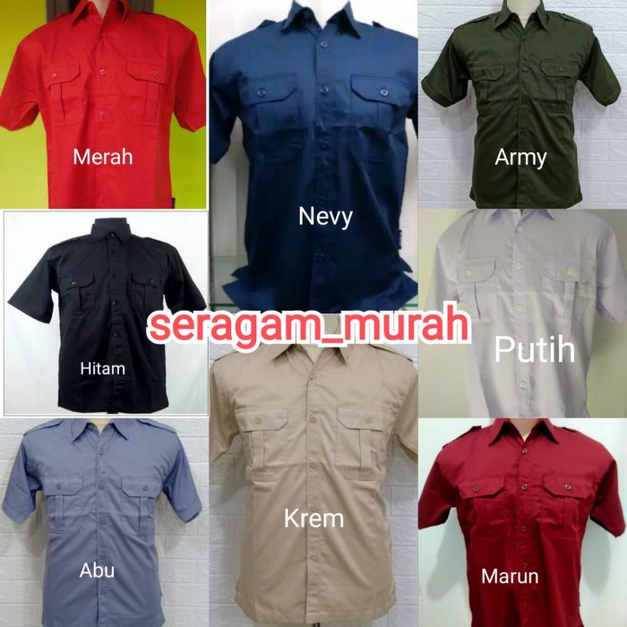 SERAGAM BAJU KEMEJA PENDEK TRANS TV HITAM KREM NEVY HITAM PDH PDL