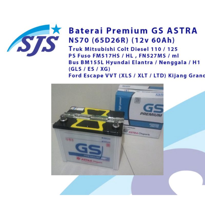 Aki GS Premium Ns70 basah 12v 65ah