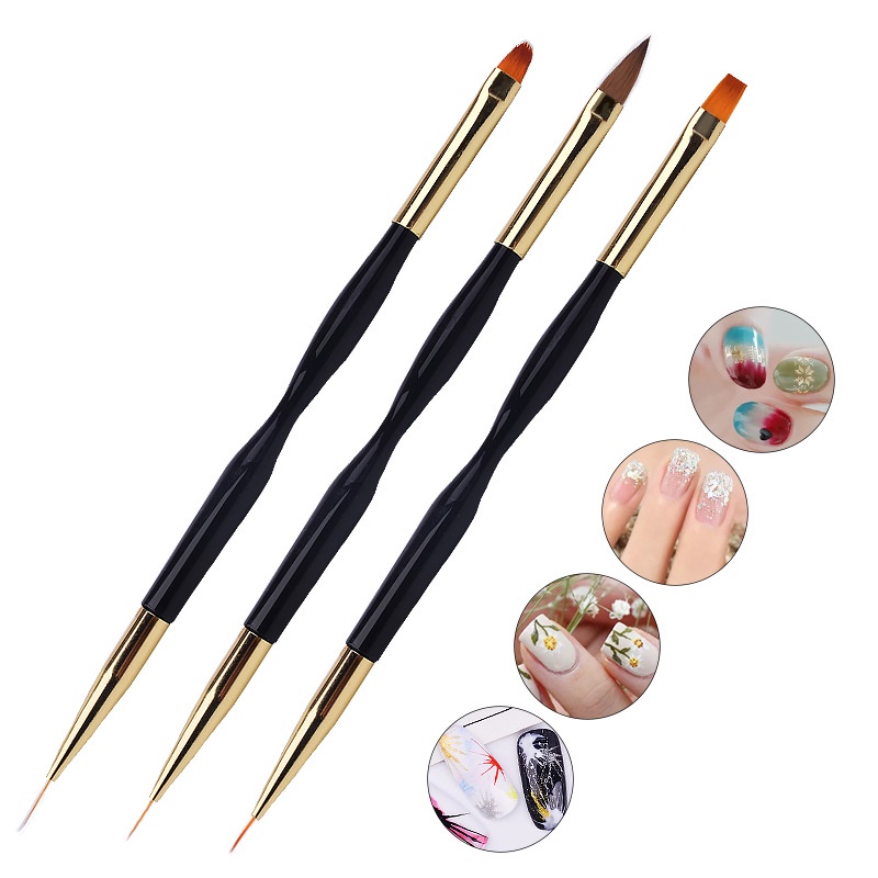 Kuas kutek nail art, Double Head Brush | Kuas Nail Art Penghias Kuku | Kuas Nail Art | Nail Arts Brush Set