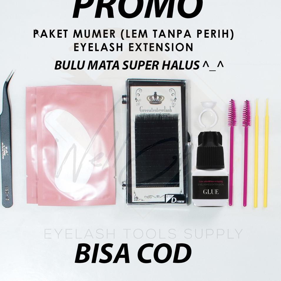 ✧ PAKET EYELASH EXTENSION / BULU MATA EYELASH NATURAL / BULU MATA EYELASH LENTIK / PAKET EYELASH MUR