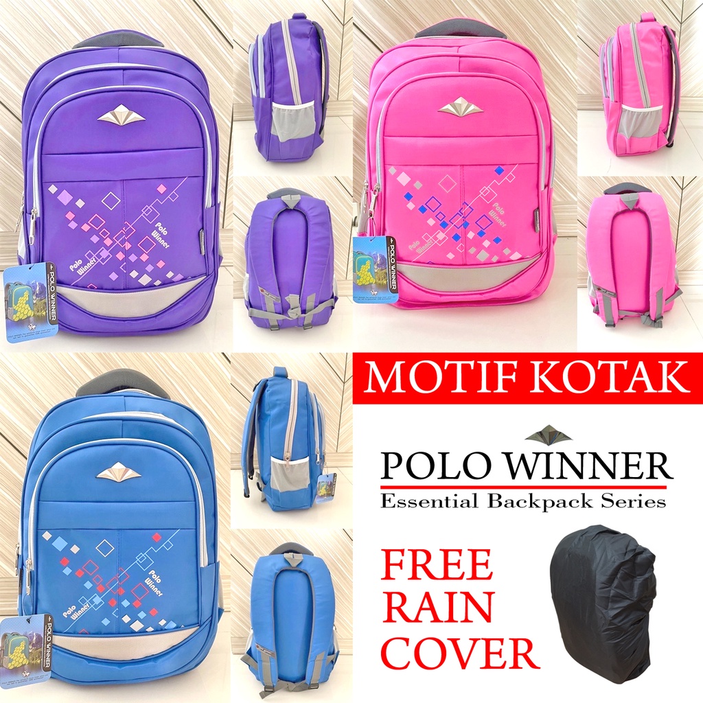 TAS RANSEL ANAK SEKOLAH POLO WINNER ORIGINAL GRATIS RAIN COVER