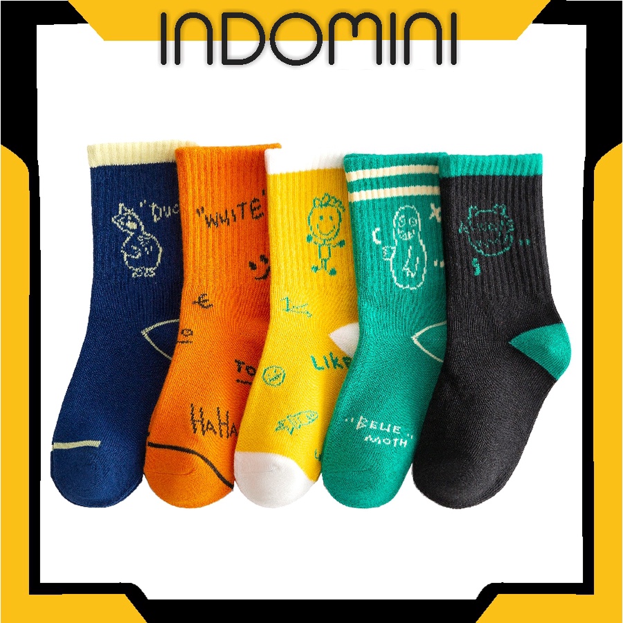 INDOMINI Kaos Kaki Anak Motif Graffiti Kaus Kaki Bayi Lucu KK064