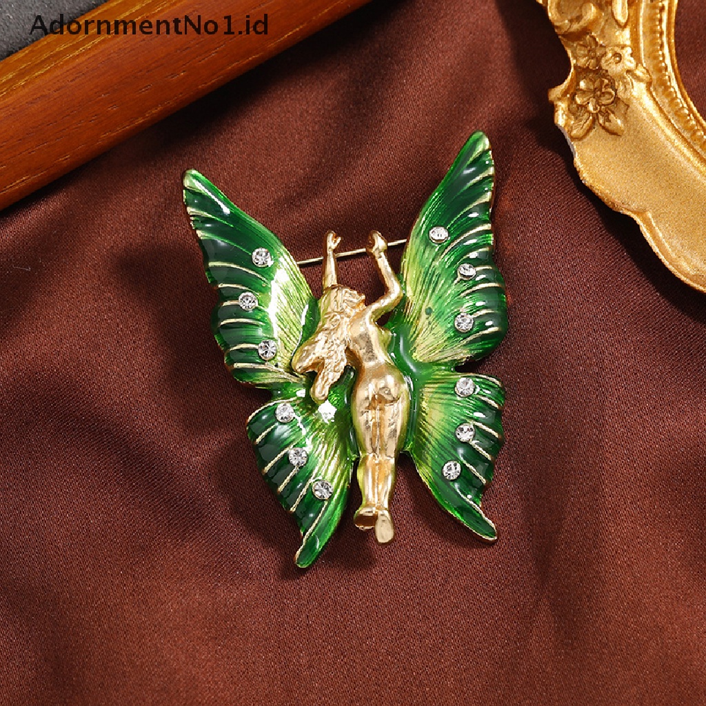 [AdornmentNo1] Elegan Vintage Logam Kupu-Kupu Berlian Imitasi Bros Pin Untuk Wanita Pria Kerah Aksesoris Pakaian Jas Syal Klip Perhiasan Hadiah [ID]