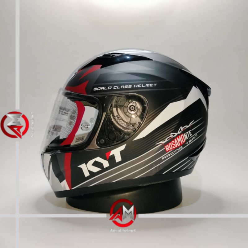HELM KYT R10 FLAT RACE EDITION #3 MATT GUNMETAL BLACK FULL FACE KYT HELM R-10 R 10 FLAT VISOR