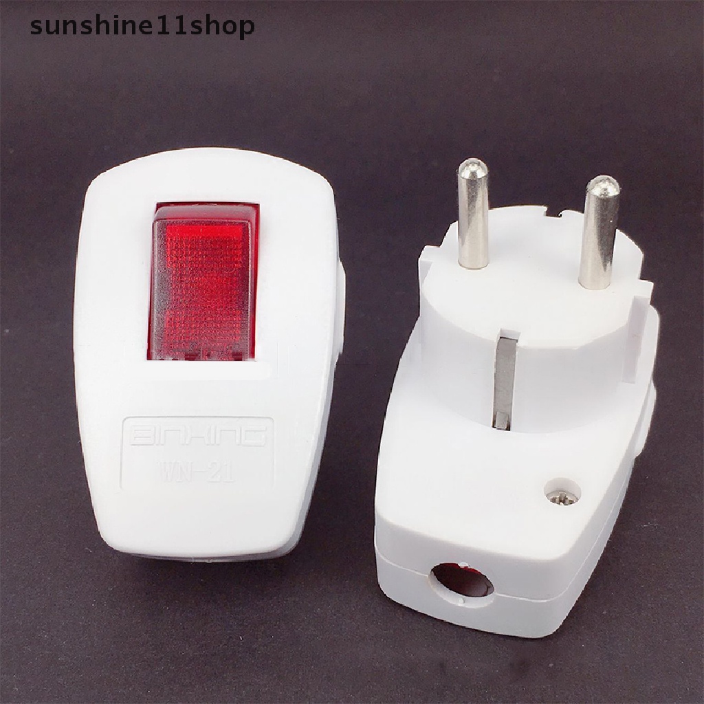 Sho Rewireable EU Power Plug Wih on-off Power Swtich 250V 10A Konektor Wadah Adaptor Standar N