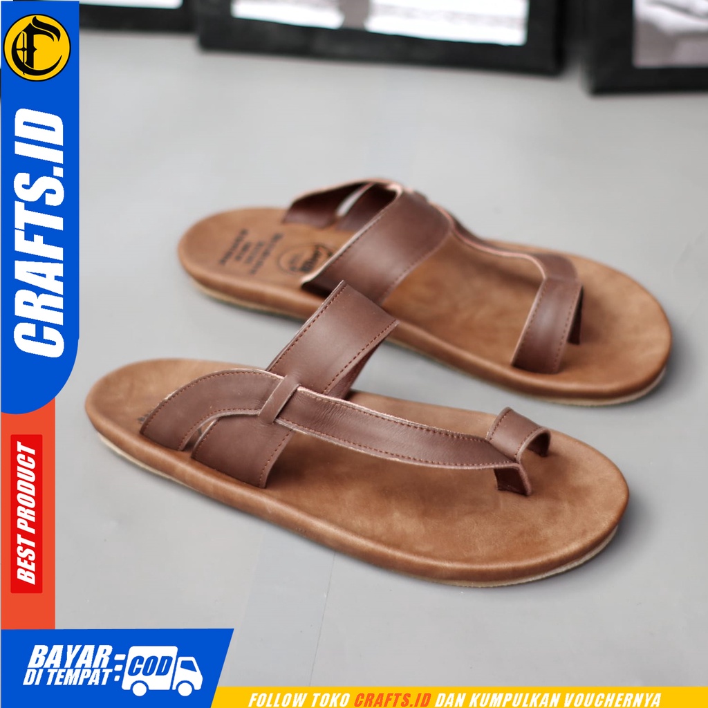 Sandal Jepit Pria Kulit Asli CRAFTS JAVIT