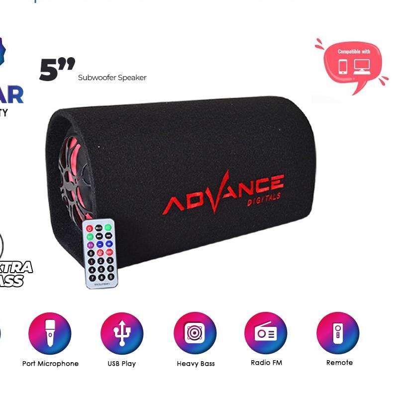 ❇ 100% Ori T-101BT SPEAKER BLUETOOTH ADVANCE DIGITAL SUBWOOFER KARAOKE SUPER BASS SALON AKTIF WIRELE