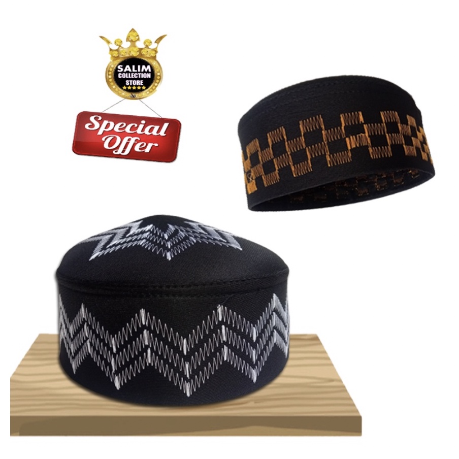 GROSIR PECI HAJI PECI UJE HITAM MOTIF BORDIR WARNA