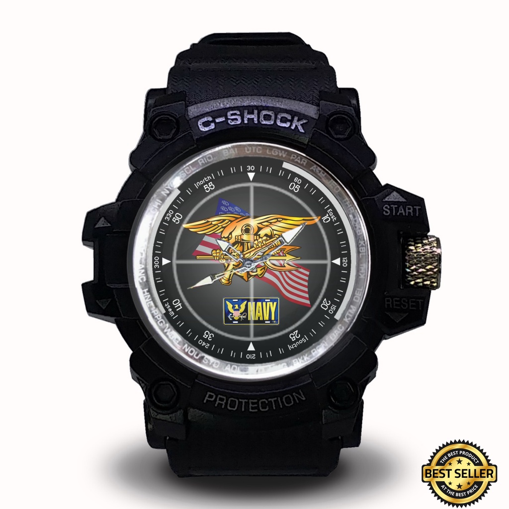 Jam Tangan Pria US ARMY AMERIKA SPORT Keren Terbaru Rubber Karet Murah Meriah Warna Hitam Unik Olahr