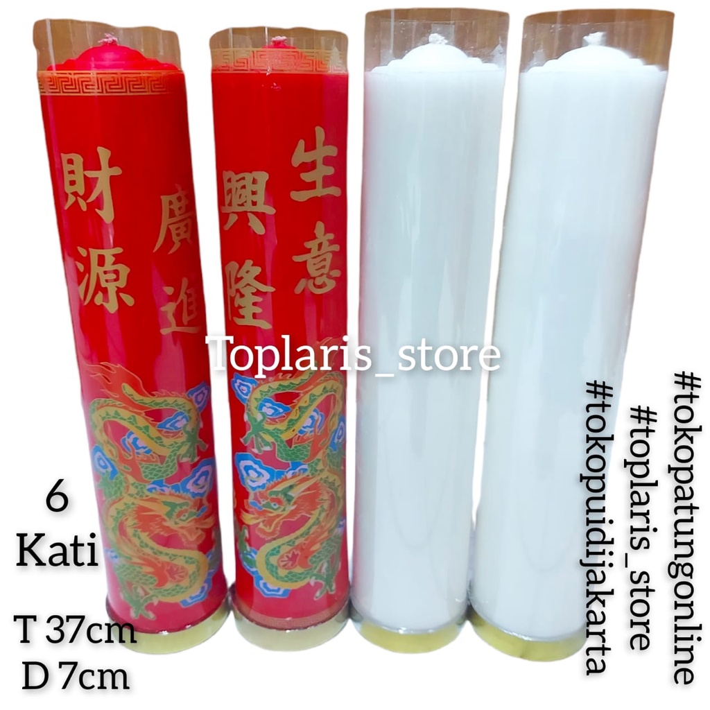 Lilin Merah Naga 6 Kati Sembahyang