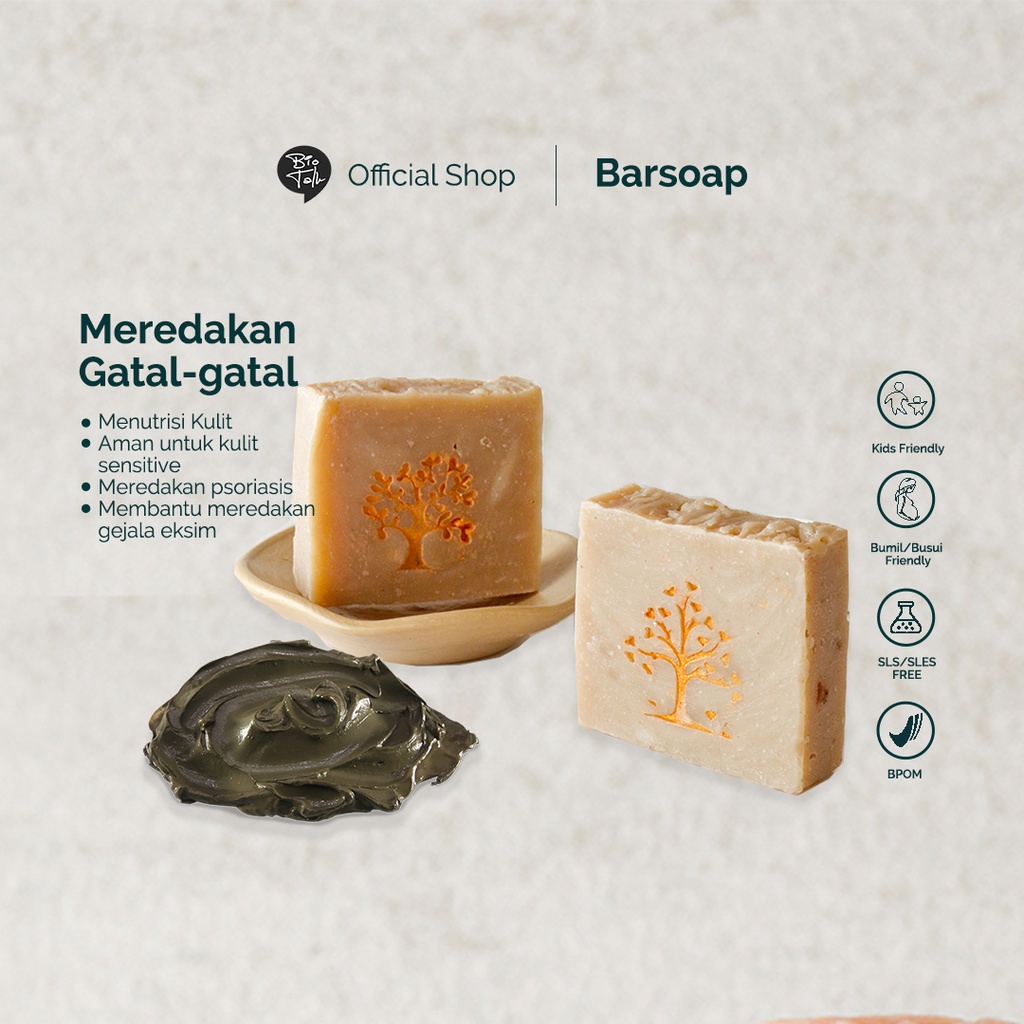 Bio Talk Herbal Handmade Soap | Kulit Normal Kering Sensitive Eczema Psoriasis