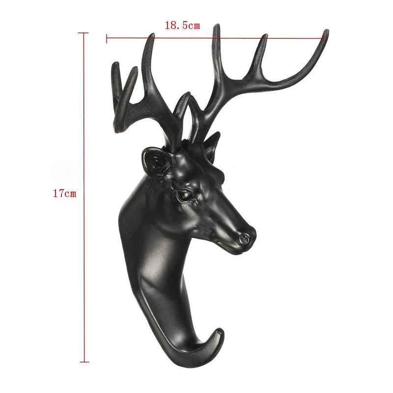 Hot Sale/New Animal Deer Stags Head Hooks, Kait Dinding Stainless Steel Perekat Diri, Gantungan Dinding Resin, Gantungan Tempel Kuat