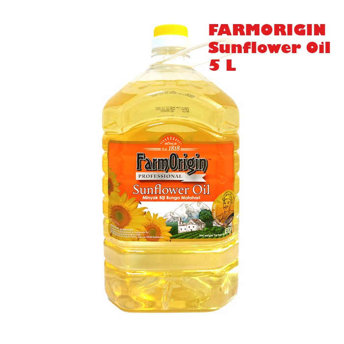 FARM ORIGIN Sunflower Oil 5L / Minyak Biji Bunga Matahari 5 Liter / 5 L