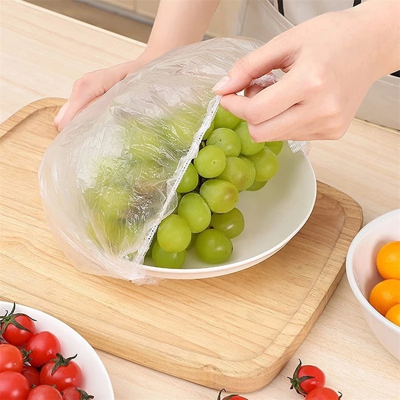 Stretchable Fruit Preserve Sleeve Portable Dishes Fresh-keeping Bag Disposable Food Cling Film Cover Kulkas Mangkok Anti Debu Piring Tutup Tutup Makanan Ringan Tahan Debu Lembab