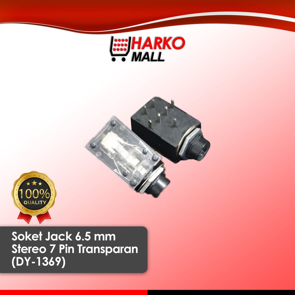 SOKET JACK 6.5 MM STEREO 7 PIN TRANSPARANT (DY-1369)