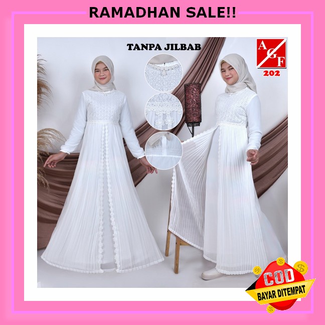 Cod Gamis Anak Remaja Tanggung Usia 10 11 12 13 14 15 Tahun Terbaru Zahra Set+Hijab Kids Tanggung Ba