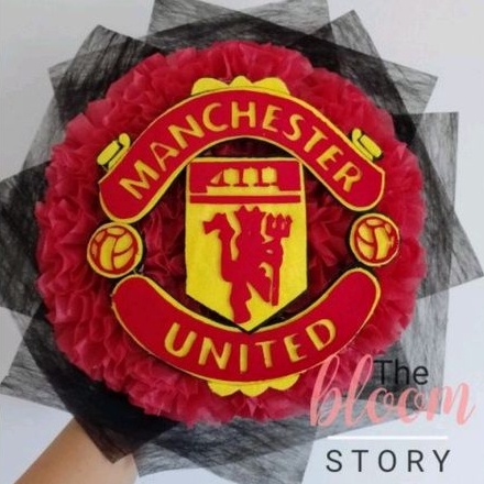 Buket Karakter Logo Club Bola M.U/buket bunga/buket boneka/buket wisuda/hadiah/anniversary/kado ulta