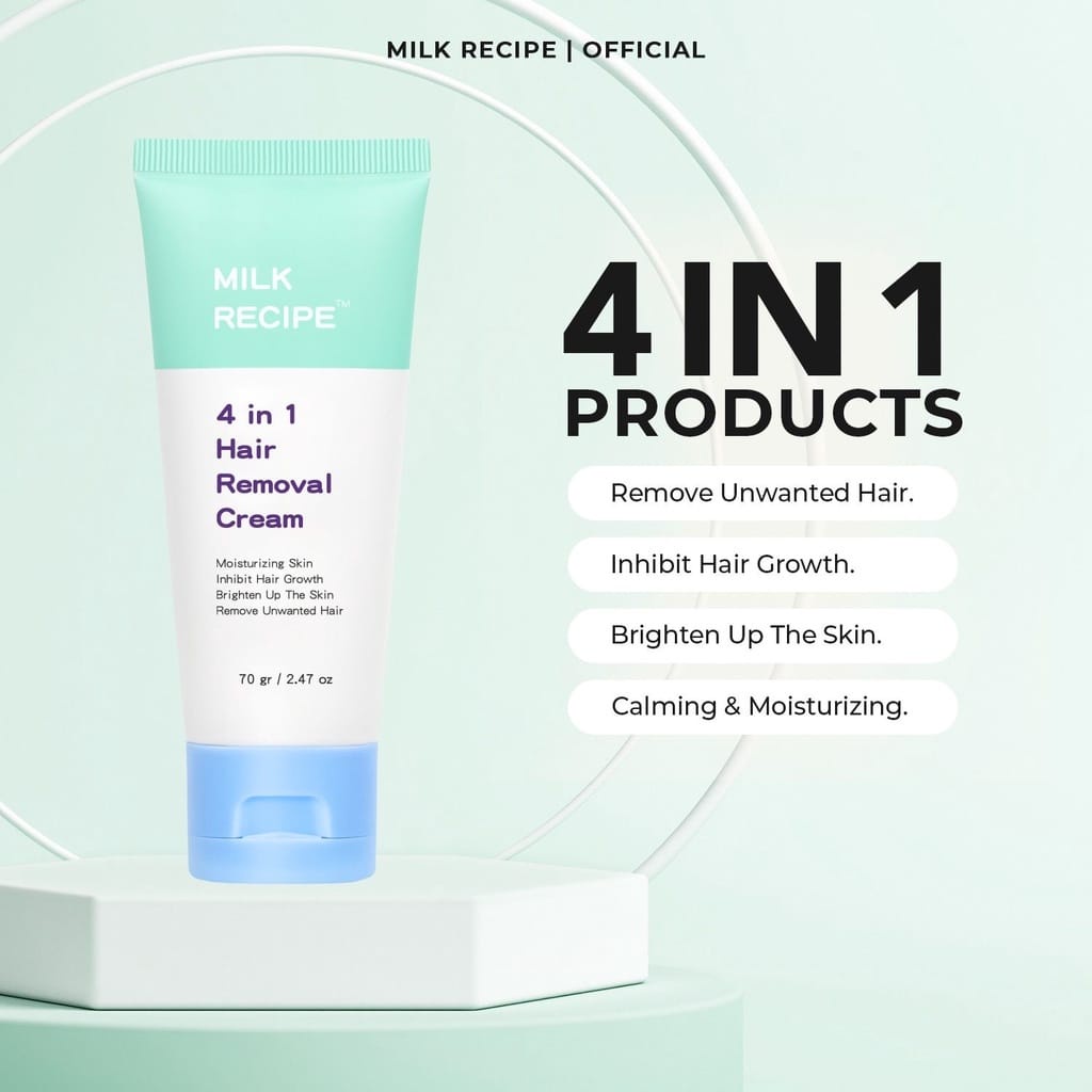 Milk Recipe 4in1 Hair Removal Cream - Krim Waxing Perontok Bulu Ketiak Non-Irritating