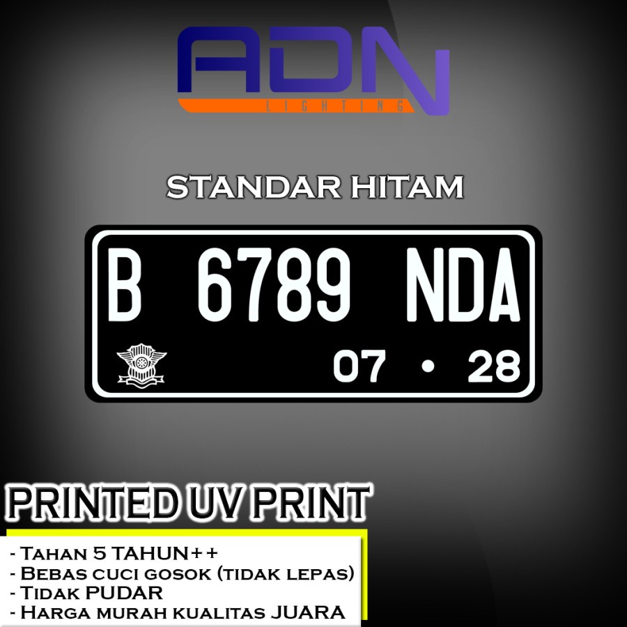 STICKER STIKER PLAT NOMOR UNTUK WINDSHIELD / VISOR UV Print