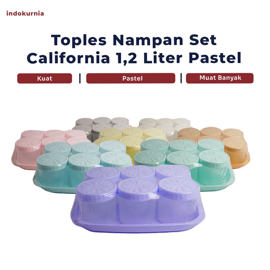 IK - TOPLES NAMPAN SET CALIFORNIA 1.2 LITER PASTEL MACARON TERMURAH