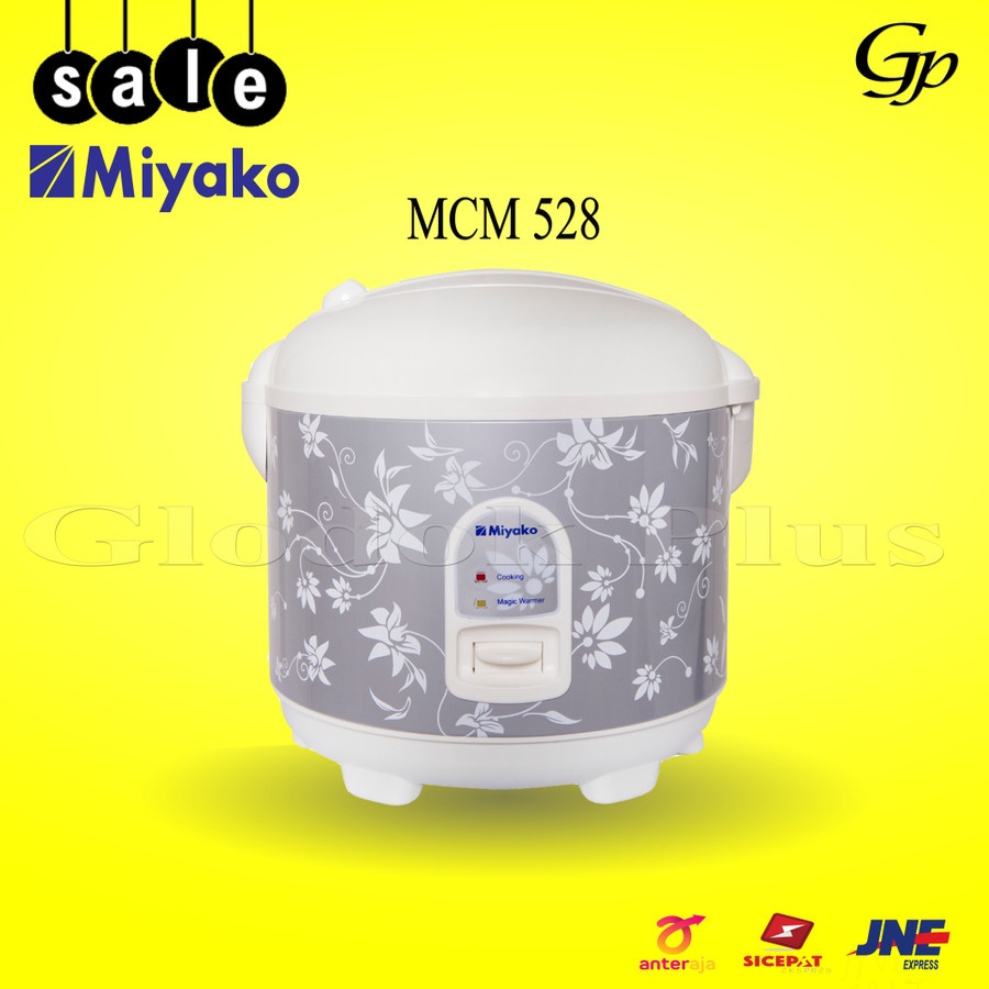 Miyako MCM-528 Rice Cooker 1.8 Liter l Magic Com MCM528 1,8 - silver flower