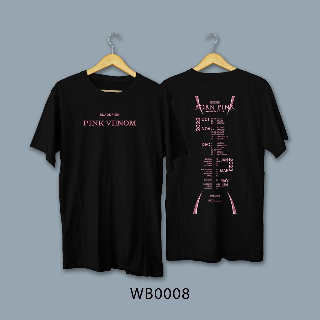 Kaos Blackpink Born Pink World Tour Album Born Pink Hitam