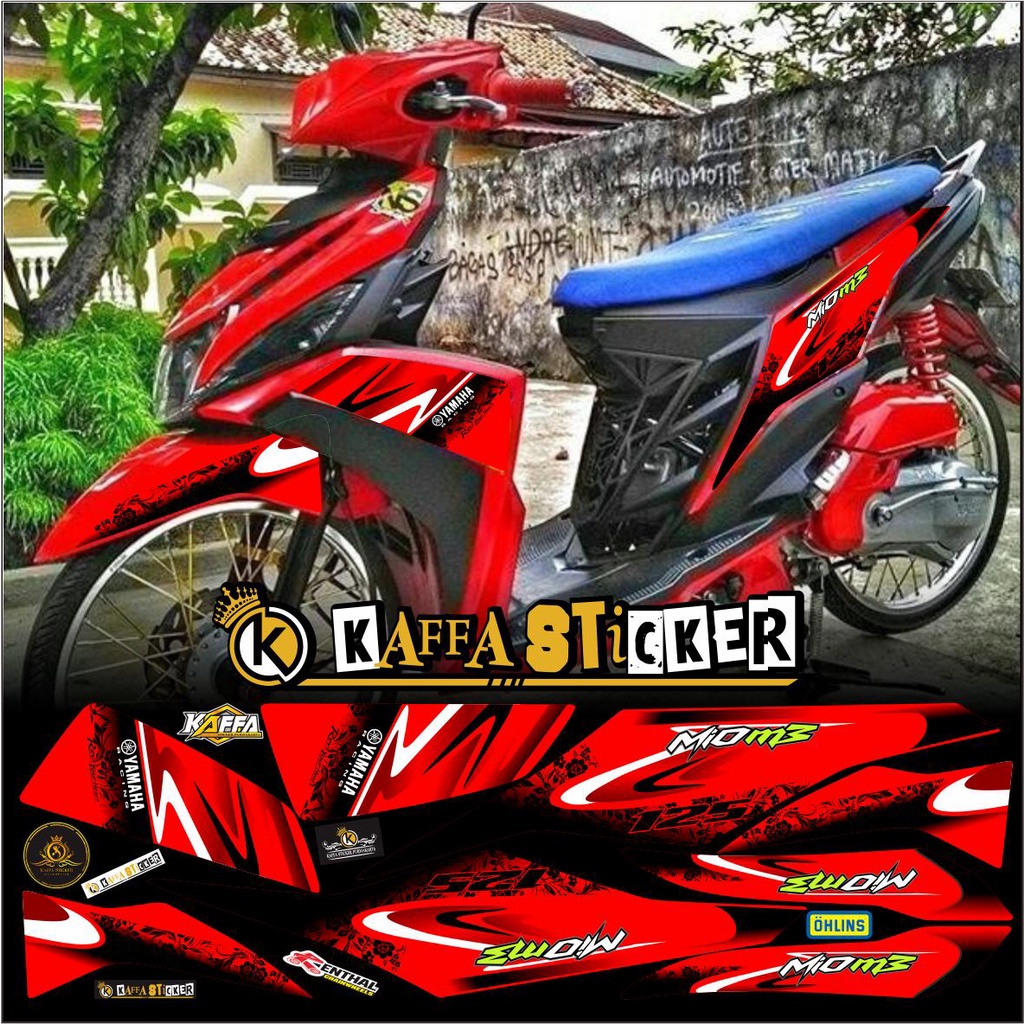 striping MIO M3 - STICKER MIO M3 LIST VARIASI RACING STIKER LIST MERAH