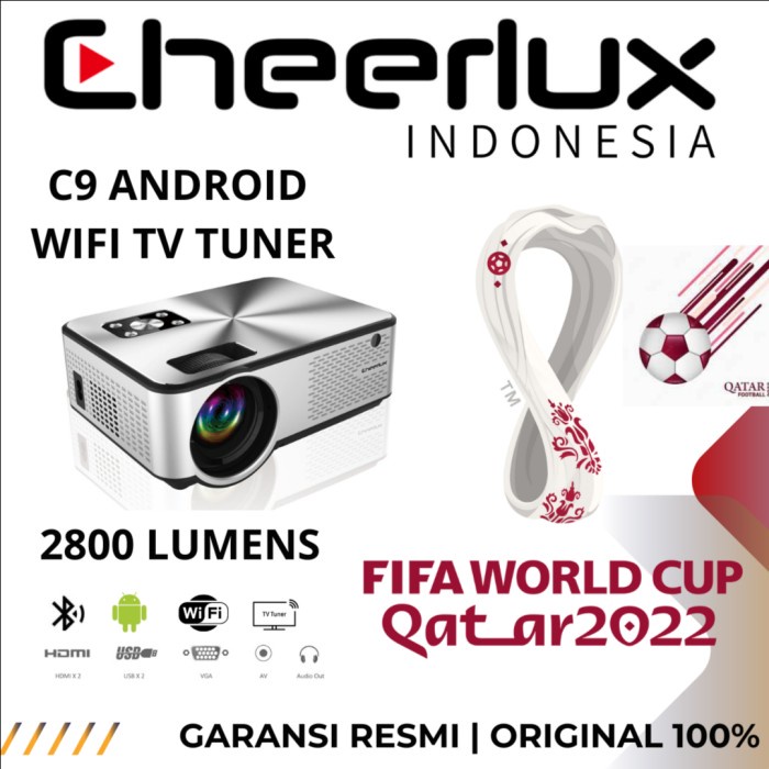 

[[JNT COD]] CHEERLUX C9 Android WiFi TV Tuner LED Projector 2800 Lumens 1080P - C9 Android atv