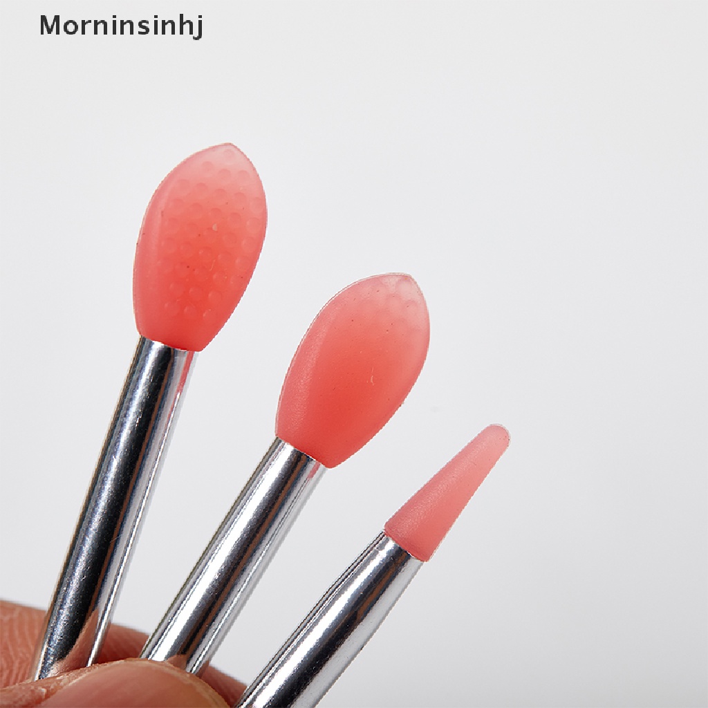 Mornin 3PCS Silikon Lip Balms Lip Mask Brush Dengan Sucker Penutup Debu Makeup Brushes id