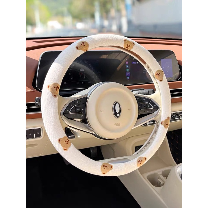 Setir Kemudi Mobil Kreatif, Sarung Setir Beruang Kasmiri Kartun Domba Mobil