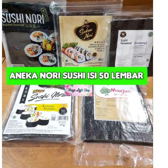 

❃ Nori sushi 50 lembar halal tokinori manjun sakao rumput laut sushi kering dry seaweed murah dried seaweed ♕