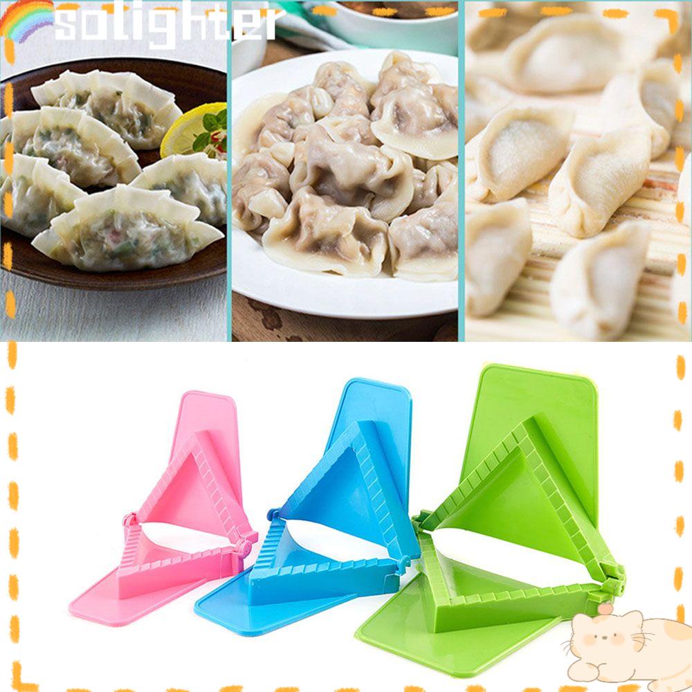 Solighter 3PCS Cetakan Pangsit Persegi Alat Manual DIY Rumah Tangga Dapur Gadget Dough Presser