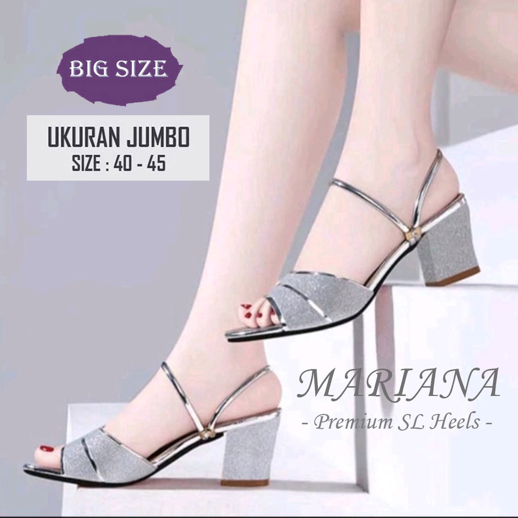 Sandal Heels Formal Cewek Ukuran Jumbo Big Size 40-45 | Sepatu Pesta Wanita Ukuran Besar Bay Toko va
