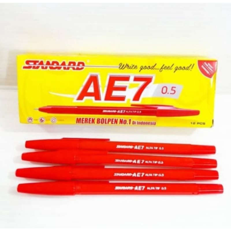 

(12pcs) pena standart AE7 merah