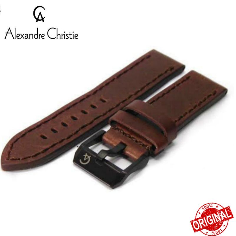 Tali Jam Tangan AC Strap Alexandre Christie Original Genuine Leather 22mm 24mm